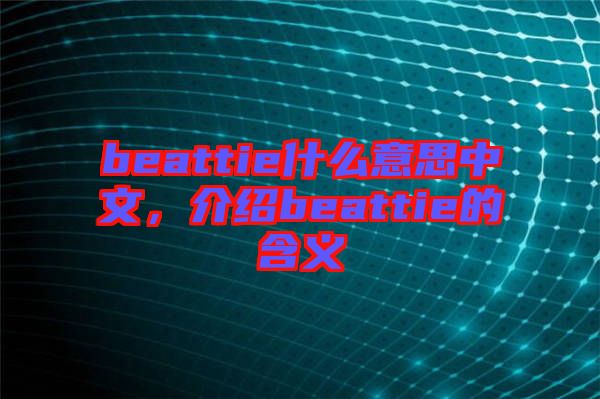 beattie什么意思中文，介紹beattie的含義