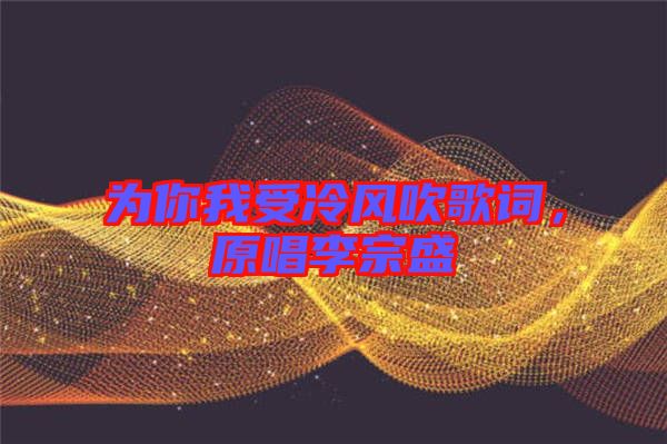 為你我受冷風(fēng)吹歌詞，原唱李宗盛