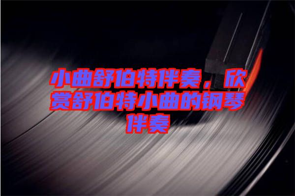 小曲舒伯特伴奏，欣賞舒伯特小曲的鋼琴伴奏