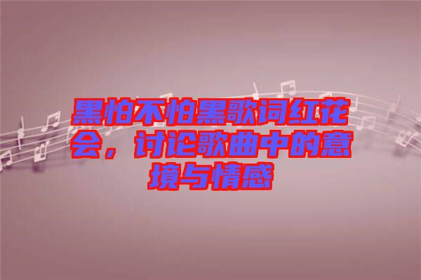 黑怕不怕黑歌詞紅花會(huì)，討論歌曲中的意境與情感