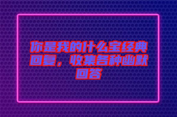 你是我的什么寶經(jīng)典回復(fù)，收集各種幽默回答