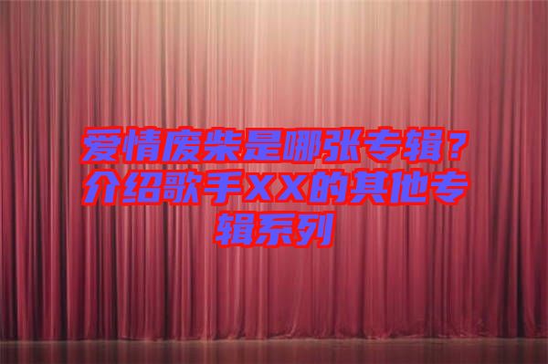 愛情廢柴是哪張專輯？介紹歌手XX的其他專輯系列