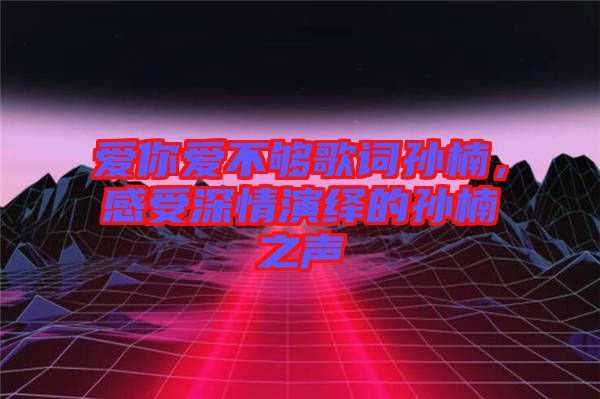 愛你愛不夠歌詞孫楠，感受深情演繹的孫楠之聲