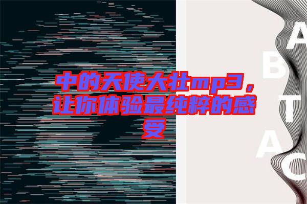 中的天使大壯mp3，讓你體驗(yàn)最純粹的感受