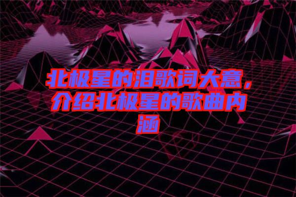 北極星的淚歌詞大意，介紹北極星的歌曲內(nèi)涵