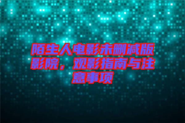 陌生人電影未刪減版影院，觀影指南與注意事項