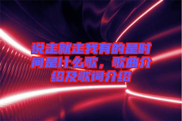 說走就走我有的是時間是什么歌，歌曲介紹及歌詞介紹