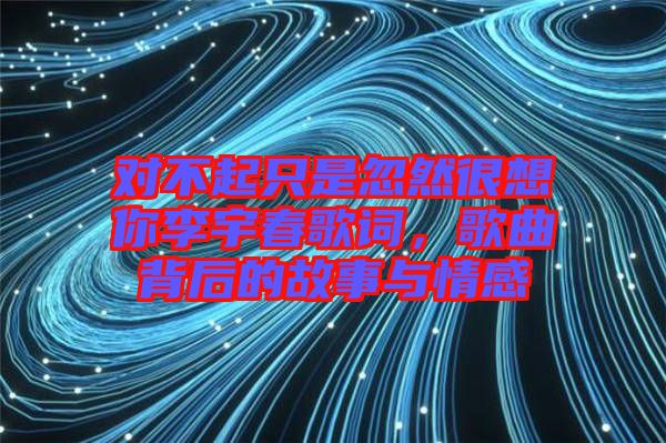 對不起只是忽然很想你李宇春歌詞，歌曲背后的故事與情感