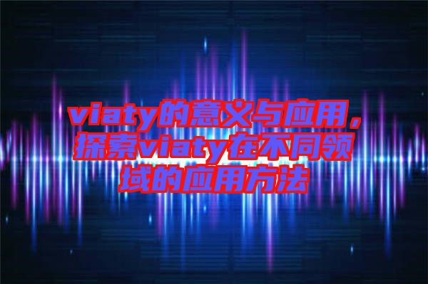 viaty的意義與應(yīng)用，探索viaty在不同領(lǐng)域的應(yīng)用方法