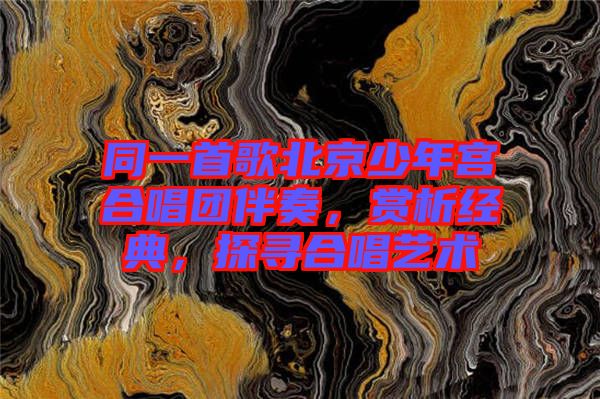 同一首歌北京少年宮合唱團伴奏，賞析經(jīng)典，探尋合唱藝術(shù)