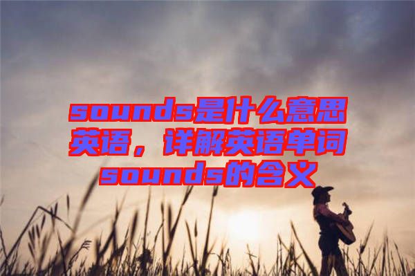 sounds是什么意思英語，詳解英語單詞sounds的含義