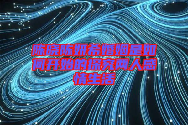 陳曉陳妍?；橐鍪侨绾伍_始的探究?jī)扇烁星樯? class=