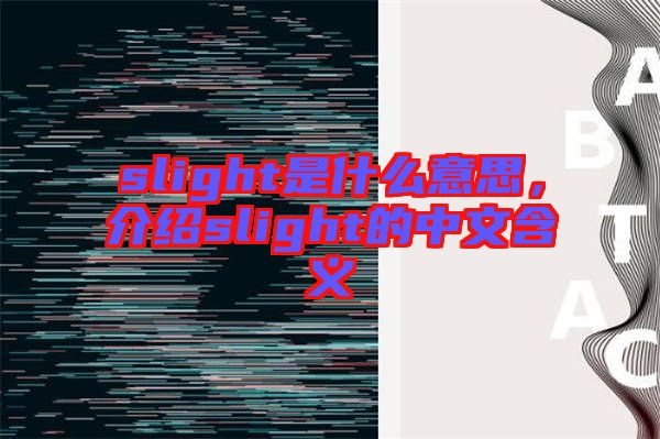 slight是什么意思，介紹slight的中文含義