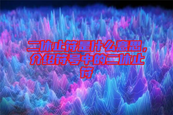 二休止符是什么意思，介紹符號中的二休止符