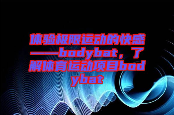 體驗極限運動的快感——bodybat，了解體育運動項目bodybat