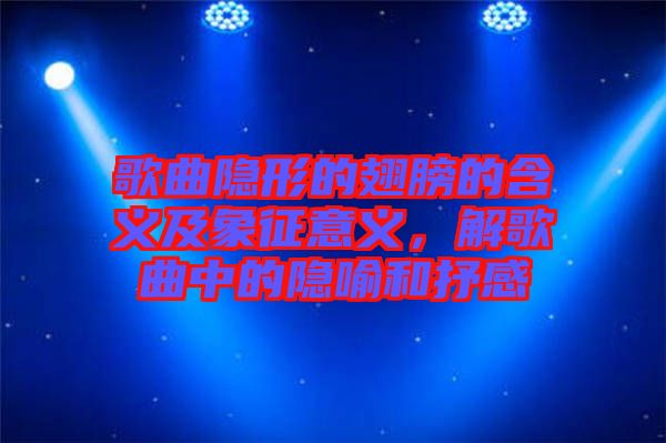 歌曲隱形的翅膀的含義及象征意義，解歌曲中的隱喻和抒感