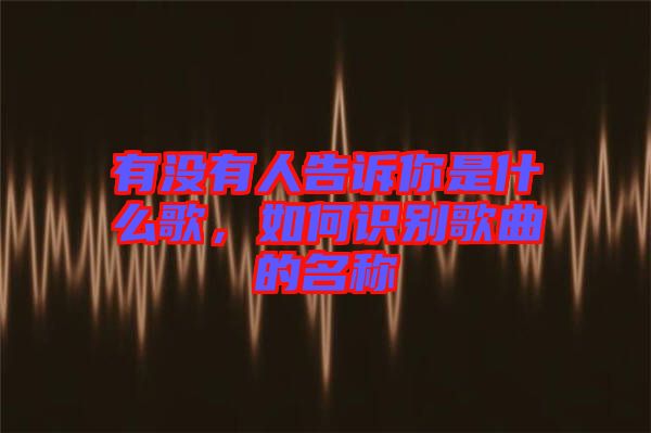 有沒(méi)有人告訴你是什么歌，如何識(shí)別歌曲的名稱(chēng)