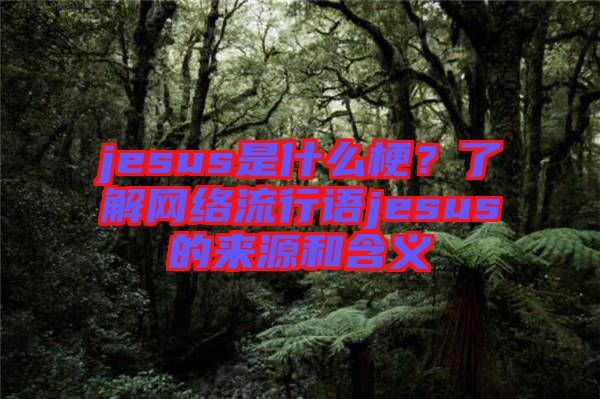 jesus是什么梗？了解網(wǎng)絡(luò)流行語(yǔ)jesus的來(lái)源和含義