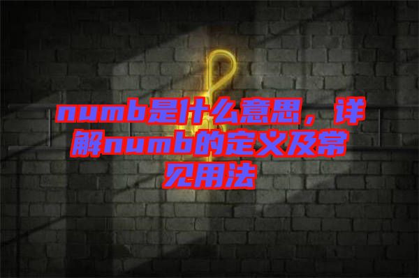 numb是什么意思，詳解numb的定義及常見用法