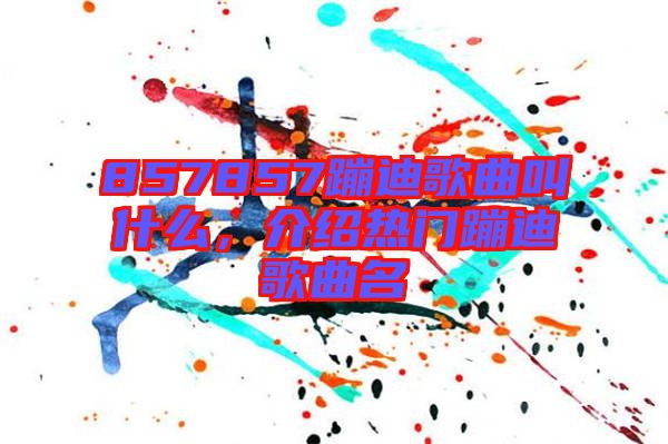 857857蹦迪歌曲叫什么，介紹熱門蹦迪歌曲名