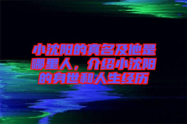 小沈陽的真名及他是哪里人，介紹小沈陽的身世和人生經歷