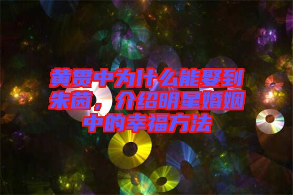 黃貫中為什么能娶到朱茵，介紹明星婚姻中的幸福方法