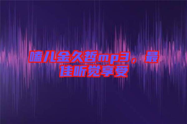 嗑兒金久哲mp3，最佳聽(tīng)覺(jué)享受