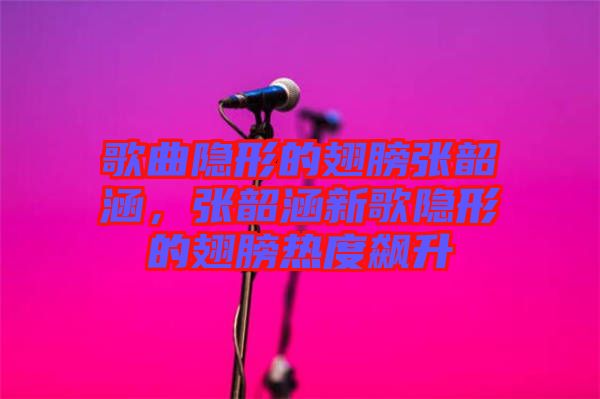 歌曲隱形的翅膀張韶涵，張韶涵新歌隱形的翅膀熱度飆升