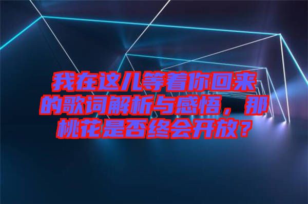 我在這兒等著你回來的歌詞解析與感悟，那桃花是否終會開放？