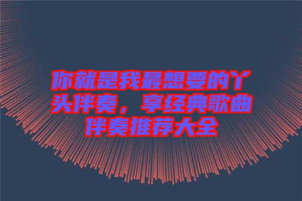 你就是我最想要的丫頭伴奏，享經典歌曲伴奏推薦大全