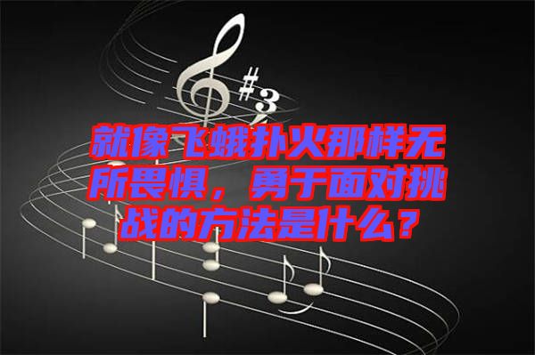 就像飛蛾撲火那樣無所畏懼，勇于面對挑戰(zhàn)的方法是什么？