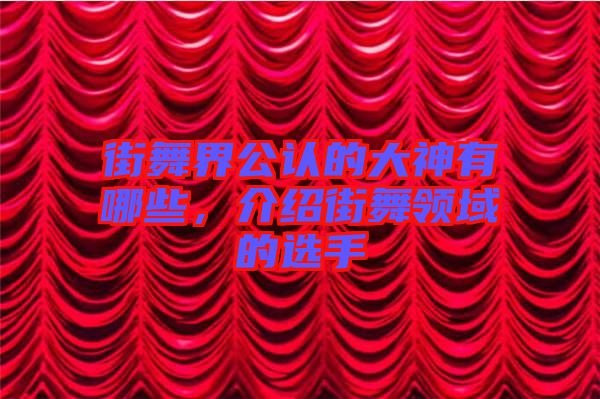 街舞界公認的大神有哪些，介紹街舞領域的選手