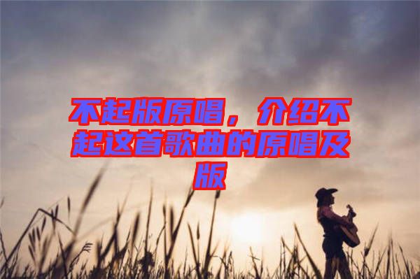 不起版原唱，介紹不起這首歌曲的原唱及版