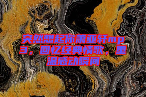 突然想起你蕭亞軒mp3，回憶經(jīng)典情歌，重溫感動(dòng)瞬間