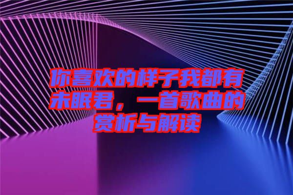 你喜歡的樣子我都有未眠君，一首歌曲的賞析與解讀