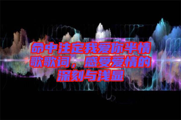 命中注定我愛你半情歌歌詞，感受愛情的深刻與淺顯