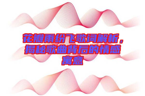 花瓣雨紛飛歌詞解析，揭秘歌曲背后的情感寓意