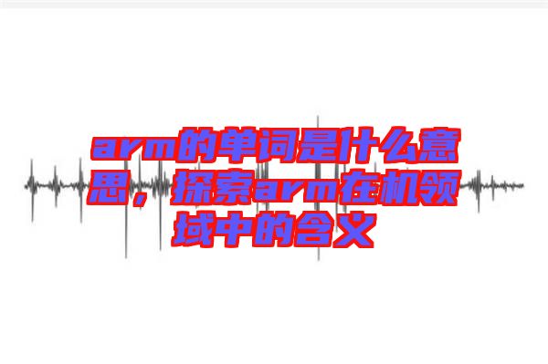 arm的單詞是什么意思，探索arm在機領(lǐng)域中的含義