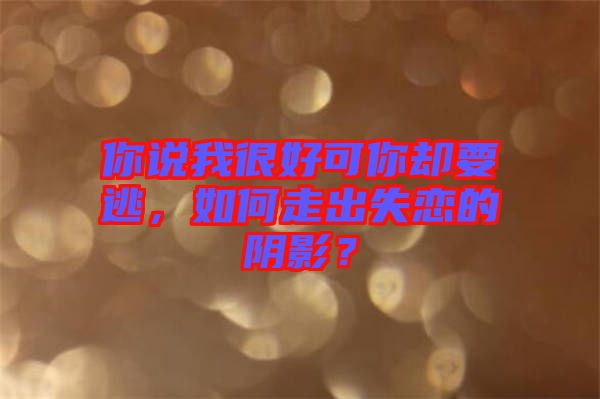 你說我很好可你卻要逃，如何走出失戀的陰影？