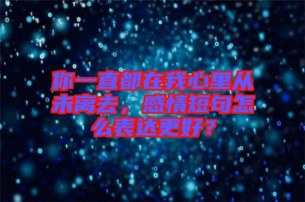 你一直都在我心里從未離去，感情短句怎么表達(dá)更好？