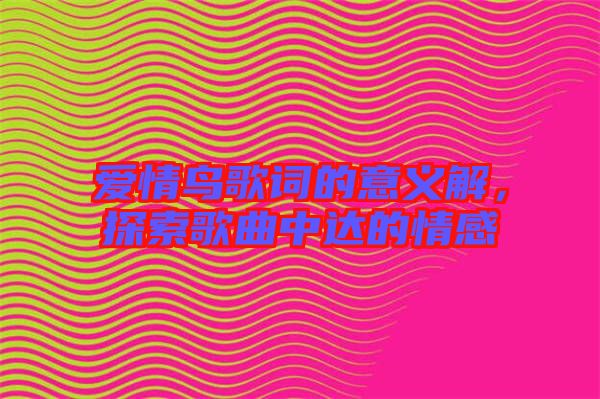 愛情鳥歌詞的意義解，探索歌曲中達(dá)的情感