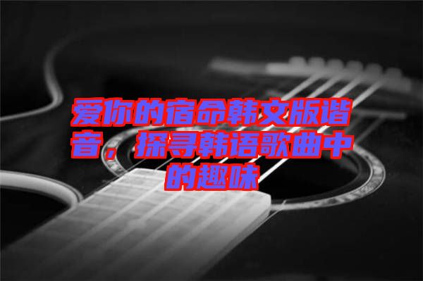 愛(ài)你的宿命韓文版諧音，探尋韓語(yǔ)歌曲中的趣味