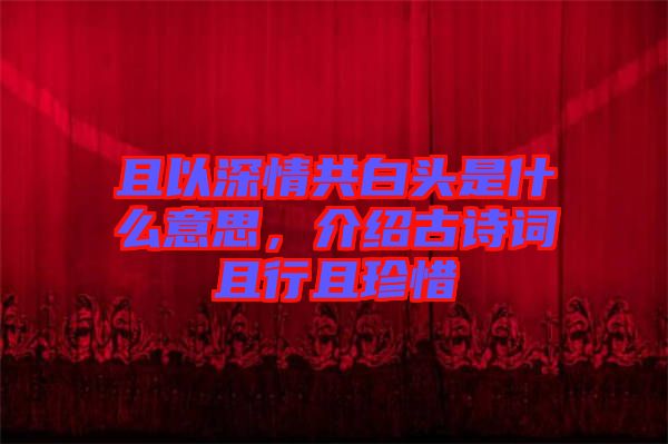 且以深情共白頭是什么意思，介紹古詩(shī)詞且行且珍惜