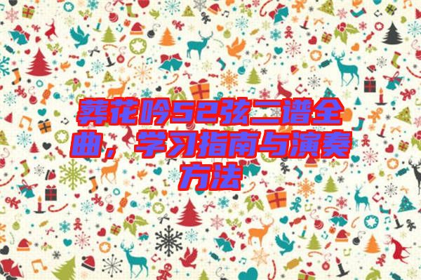 葬花吟52弦二譜全曲，學(xué)習(xí)指南與演奏方法