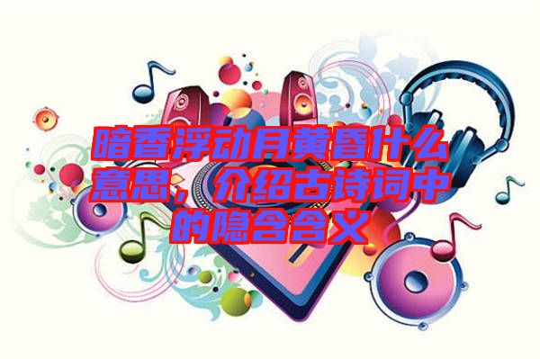 暗香浮動(dòng)月黃昏什么意思，介紹古詩(shī)詞中的隱含含義