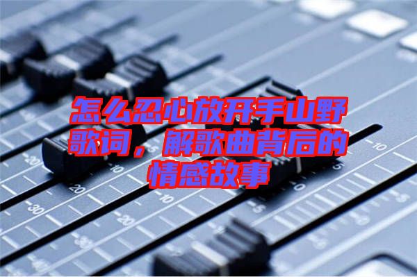 怎么忍心放開手山野歌詞，解歌曲背后的情感故事