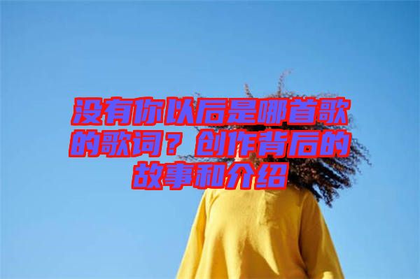 沒有你以后是哪首歌的歌詞？創(chuàng)作背后的故事和介紹