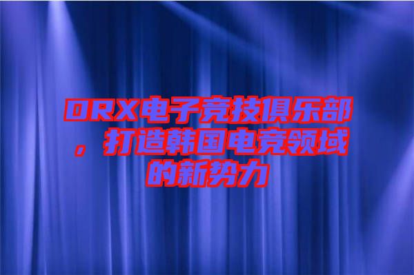 DRX電子競技俱樂部，打造韓國電競領(lǐng)域的新勢力