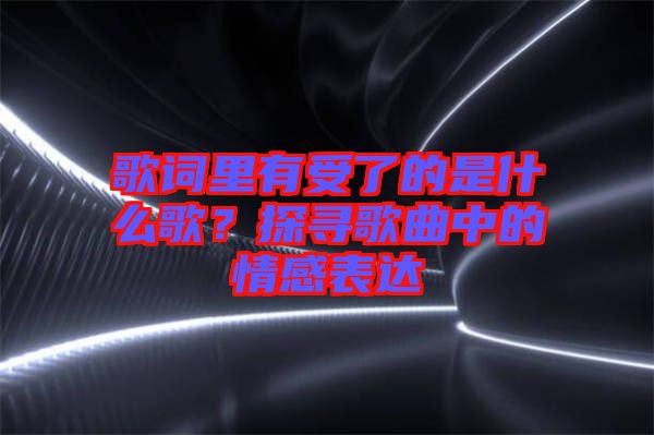 歌詞里有受了的是什么歌？探尋歌曲中的情感表達(dá)