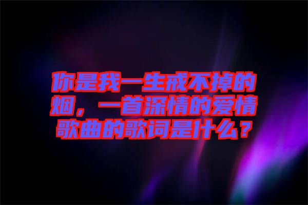 你是我一生戒不掉的煙，一首深情的愛情歌曲的歌詞是什么？